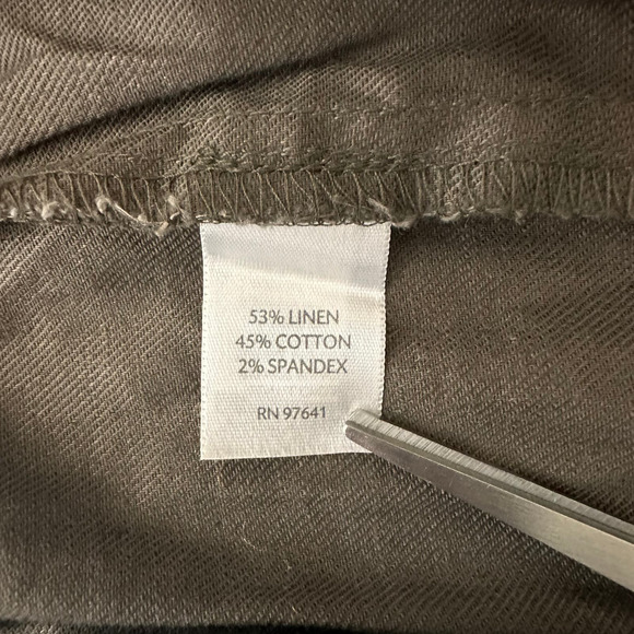 J. Jill NWT Green Brown Midrise Linen Cotton Blend Cropped Relaxed Pants Sz 6 - Picture 6 of 7